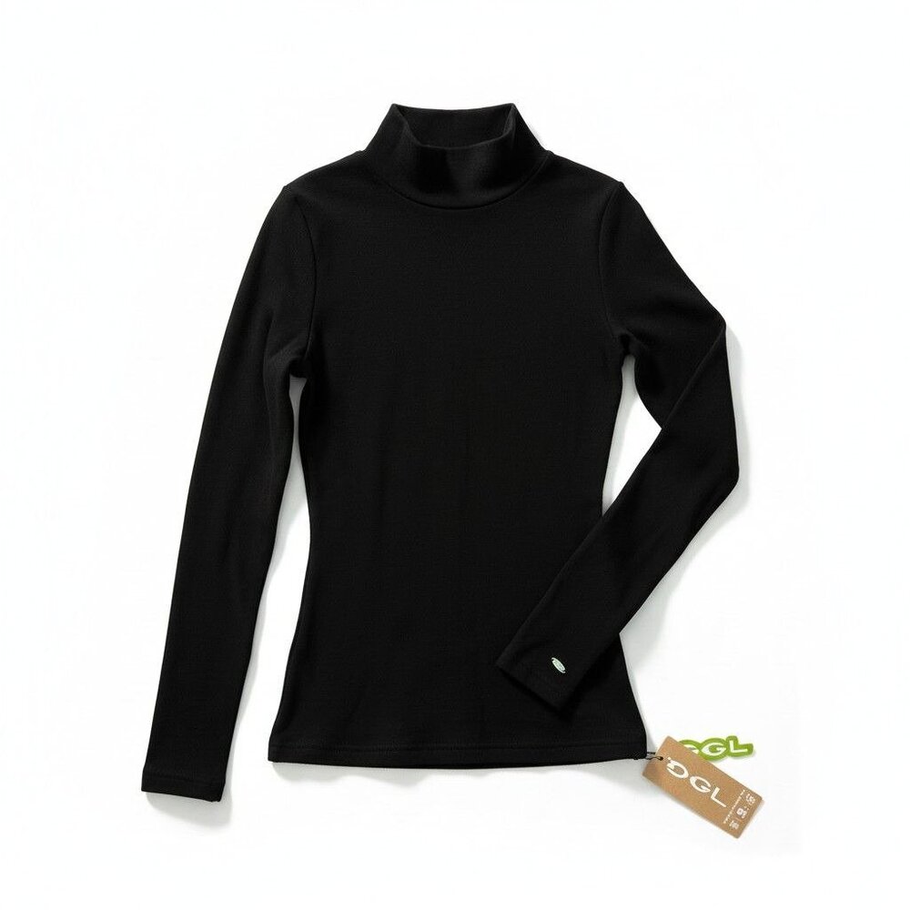 OGL Pro Warm Ruched Brami Mock Neck Top XS Black NWT